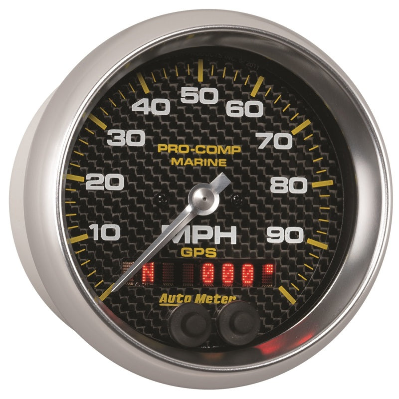 Load image into Gallery viewer, Autometer Marine Carbon Fiber 3-3/8in 100MPH GPS Speedometer Gauge

