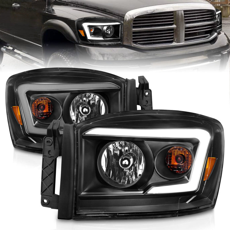 Load image into Gallery viewer, Anzo 06-09 Dodge RAM 1500/2500/3500 Headlights Black Housing/Clear Lens (w/ Light Bars)
