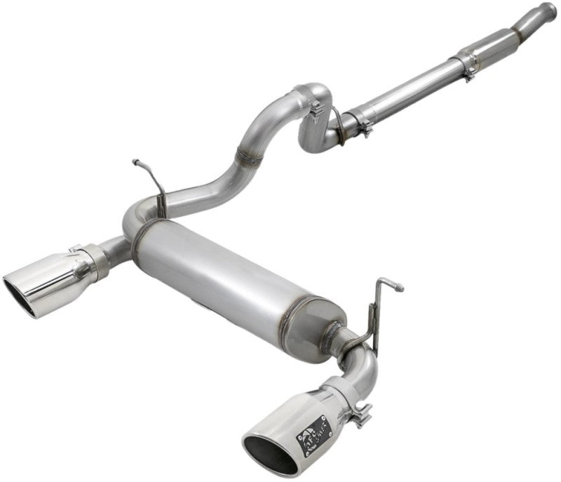 Load image into Gallery viewer, aFe Rebel Series 409 Stainless Steel Cat-Back Exhaust 18-21 Jeep Wrangler JL 2.0L (t) - Polished Tip
