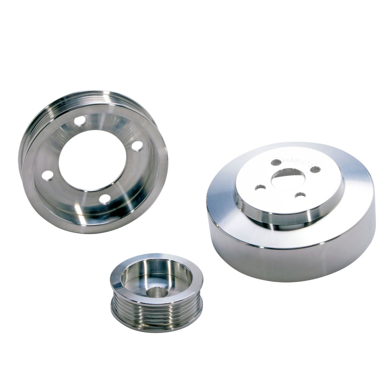 Load image into Gallery viewer, BBK 94-95 Mustang 5.0 Underdrive Pulley Kit - Lightweight CNC Billet Aluminum (3pc)
