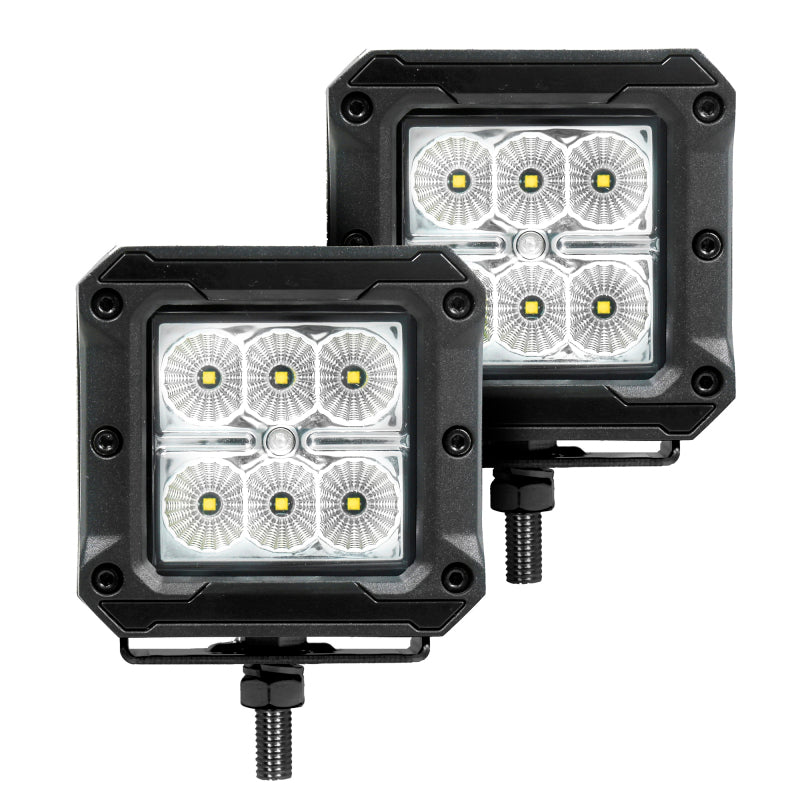 Load image into Gallery viewer, Go Rhino Xplor Bright Series Cube LED Flood Light Kit (Surface/Threaded Stud Mount) 3x3 - Blk (Pair)
