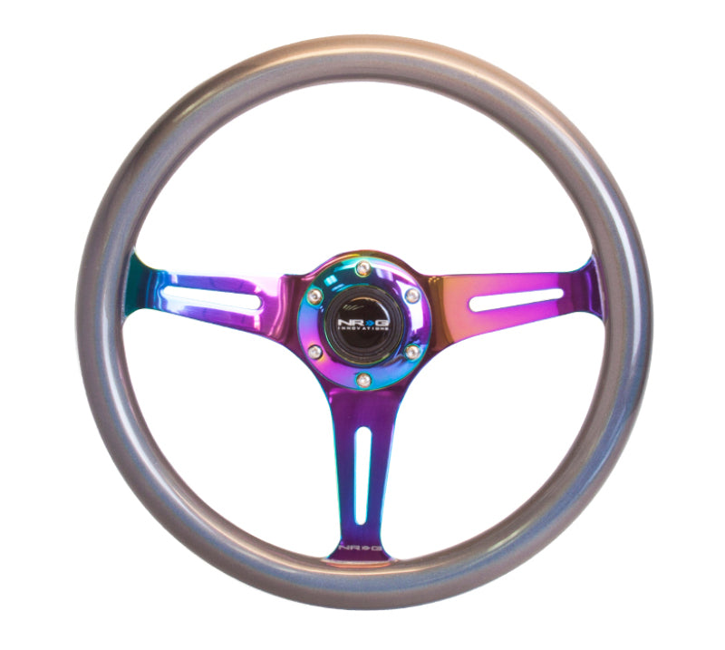 Load image into Gallery viewer, NRG Classic Wood Grain Steering Wheel (350mm) Chameleon/Pearlescent Paint Grip w/Neochrome 3-Spoke
