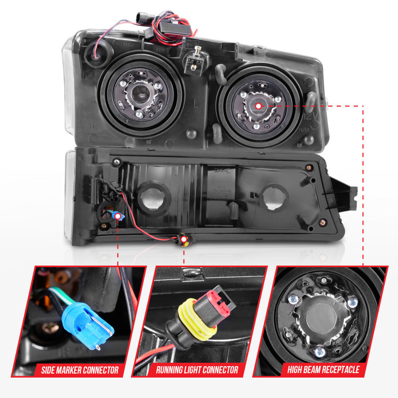 Load image into Gallery viewer, ANZO 2003-2006 Chevrolet Silverado 1500 Crystal Headlights w/ Light Bar Chrome Housing
