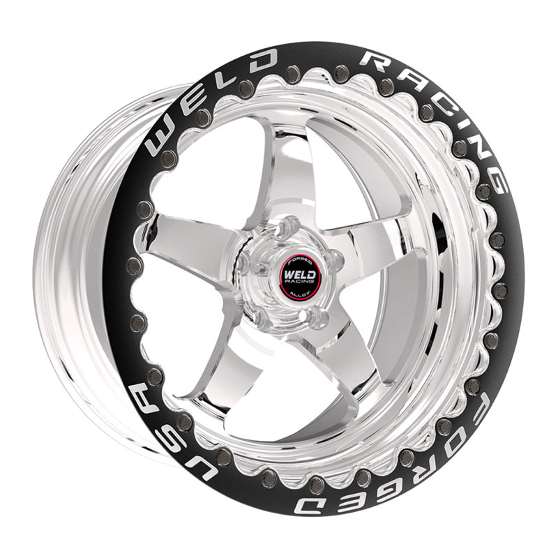 Load image into Gallery viewer, Weld S71 17x10 / 5x4.5 BP / 7.9in. BS Polished Wheel (Low Pad) - Black Single Beadlock MT
