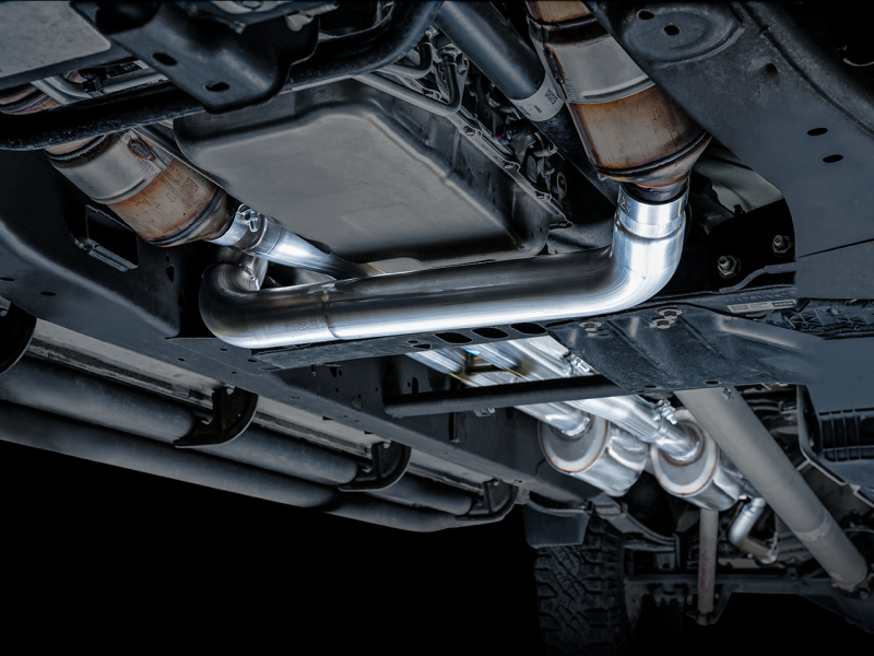 Load image into Gallery viewer, AWE Tuning 4th Gen GM 1500 6.2L 0FG Cat-Back Split Rear Exit (w/ Bumper Cutouts) - Quad Chrome Tips
