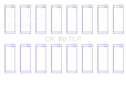 King Engine Bearings Ford (USA) Eng 445 T/D (Size +0.10) Connecting Rod Bearing - Set of 8 Pairs