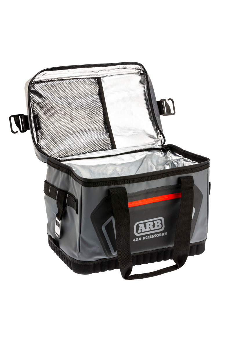 Load image into Gallery viewer, ARB Cooler Bag Charcoal w/ Red Highlights 15in L x 11in W x 9in H Holds 22 Cans
