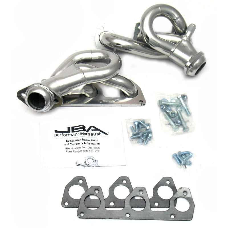 Load image into Gallery viewer, JBA 98-01 Ford Ranger 3.0L V6 w/EGR 1-1/2in Primary Silver Ctd Cat4Ward Header
