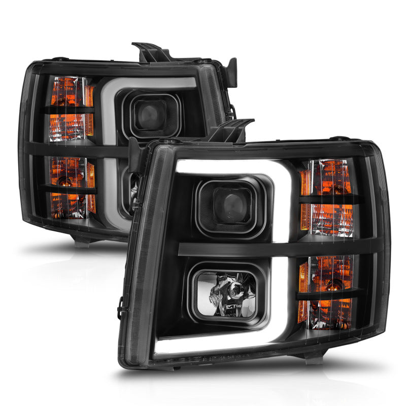 Load image into Gallery viewer, ANZO 2007-2013 Chevrolet Silverado 1500 Projector w/ Light Bar Black Housing w/ Sequential
