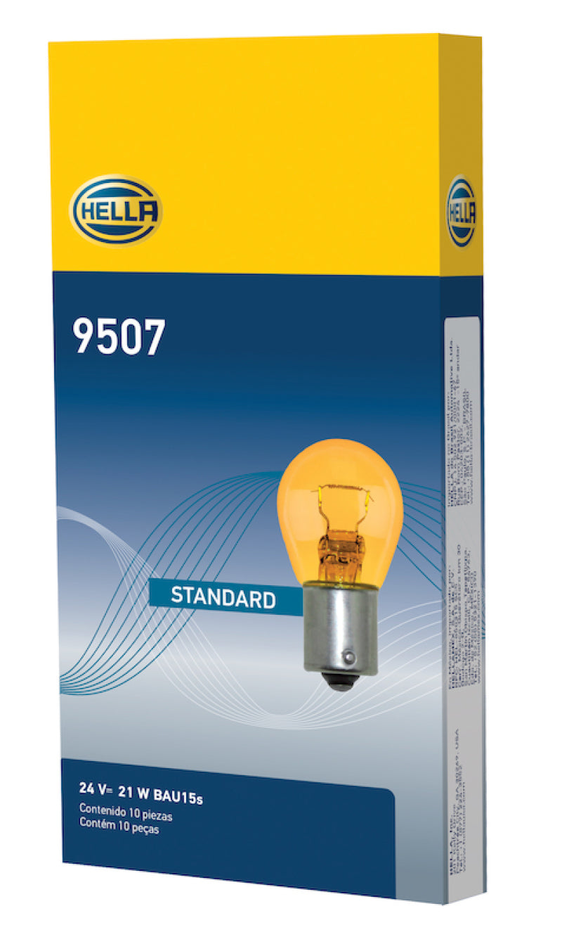 Load image into Gallery viewer, Hella Bulb 9507 24V 21W BAU15s S8 AMBER
