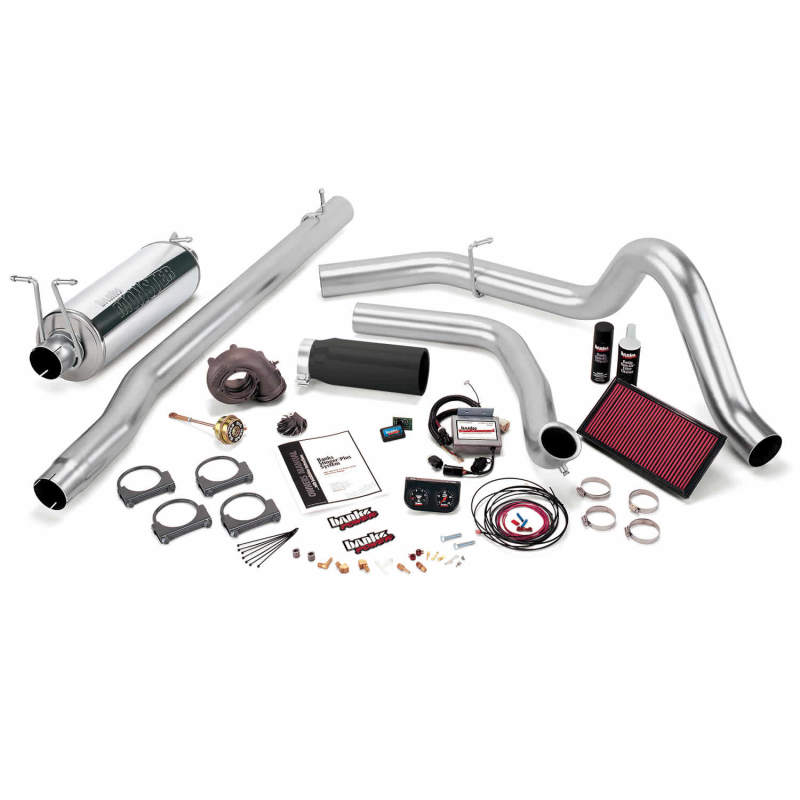 Load image into Gallery viewer, Banks Power 99.5 Ford 7.3L F250/350 Auto Stinger-Plus System - SS Single Exhaust w/ Black Tip

