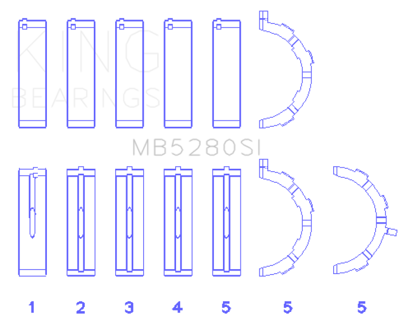 Load image into Gallery viewer, King Engine Bearings Ford 281CI/330CI 4.6L/5.4L V8 (Size STD) Main Bearing Set
