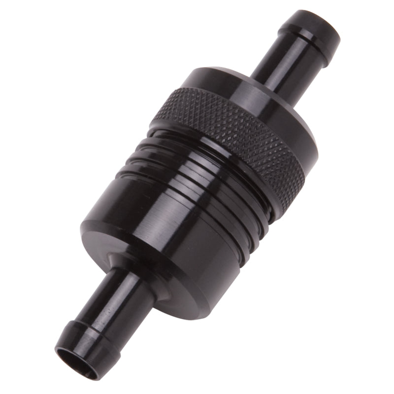 Load image into Gallery viewer, Edelbrock Fuel Filter Aluminum 3In X 01/ 1/8In 3/8In Inlet/Outlet Black
