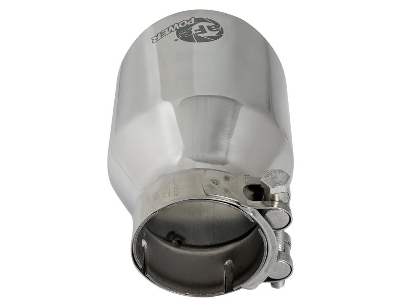 Load image into Gallery viewer, aFe MACH Force-Xp 304 SS Clamp-On Exhaust Tip 2.5in. Inlet / 4in. Outlet / 6in. L - Polished
