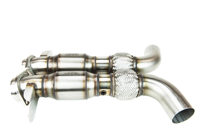 Load image into Gallery viewer, Kooks 2015+ Ford Mustang GT350 5.2L 3in x 2-3/4in Green Cat SS X-Pipe Kooks HDR Req
