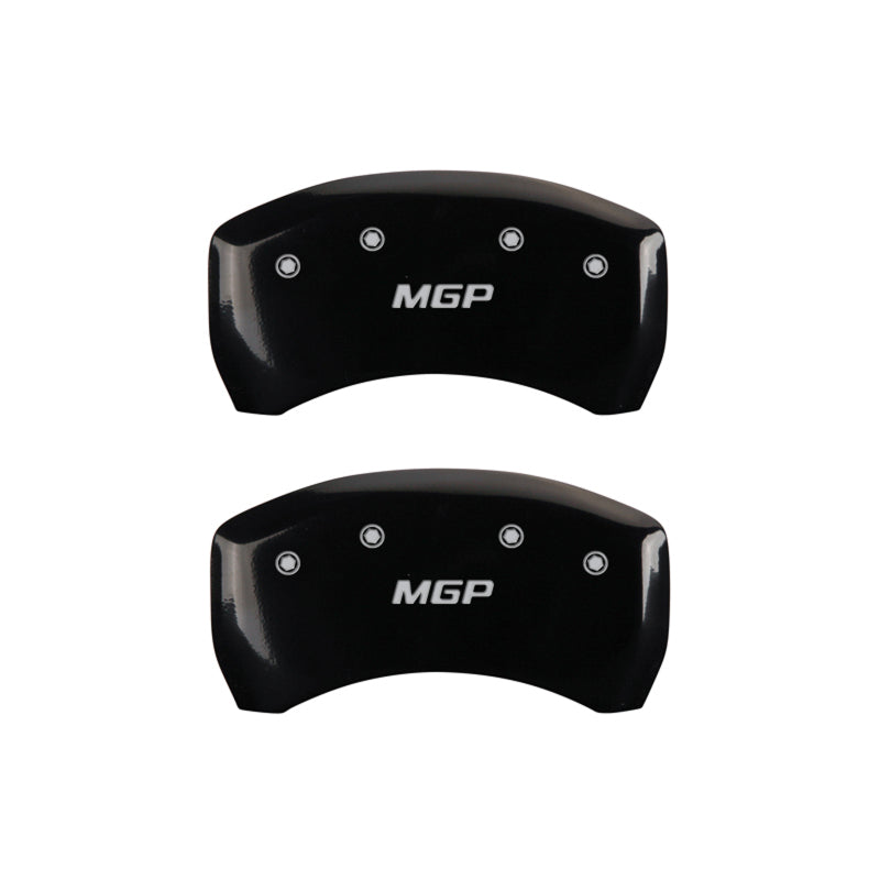 Load image into Gallery viewer, MGP 4 Caliper Covers Engraved Front &amp; Rear Oval Logo/Ford Yellow Finish Black Char 2011 Ford F-150
