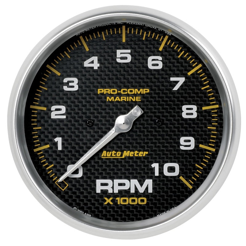 Load image into Gallery viewer, Autometer Marine Carbon Fiber 5in 10K RPM In-Dash Tachometer Gauge
