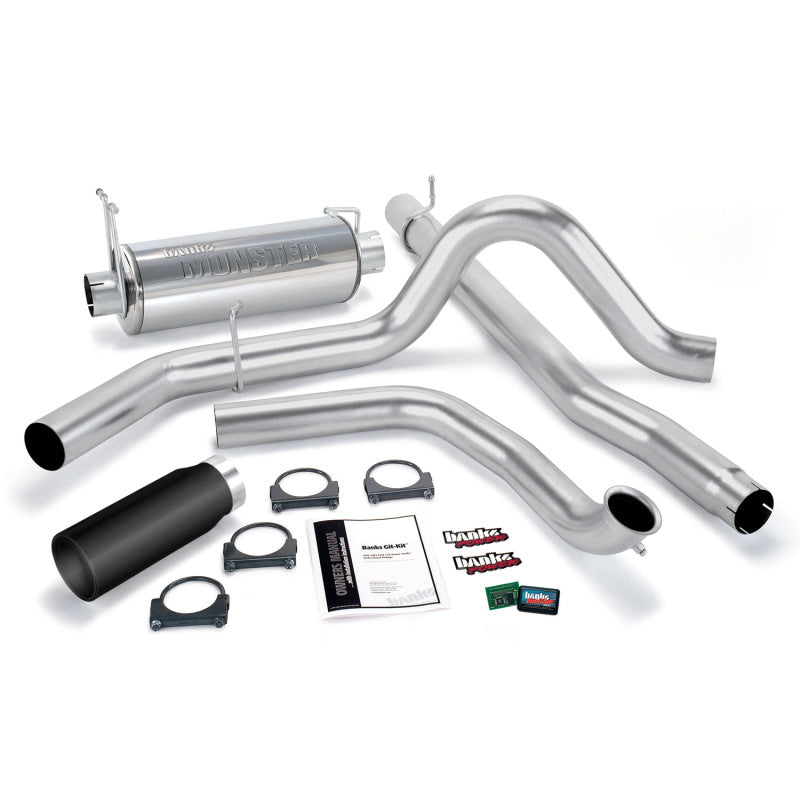 Load image into Gallery viewer, Banks Power 01-03 Ford 7.3L w/Cat Conv Git-Kit - SS Single Exhaust w/ Black Tip
