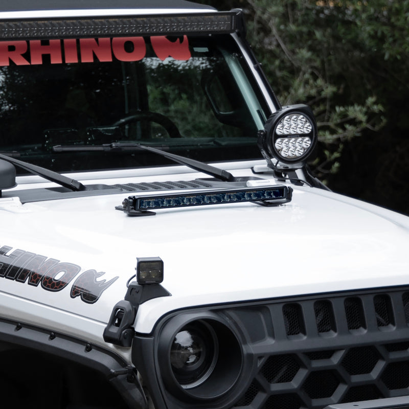 Load image into Gallery viewer, Go Rhino Xplor Blackout Combo Series Sgl Row LED Light Bar w/Amber (Side/Track Mount) 39.5in. - Blk
