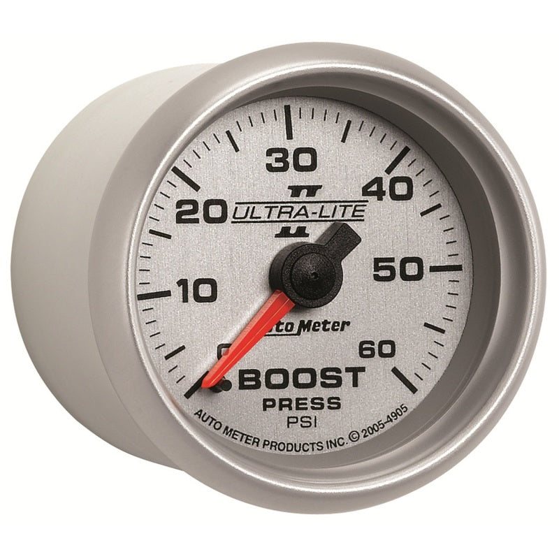 Load image into Gallery viewer, Autometer Ultra-Lite II 52mm 0-60 PSI Mechanical Boost Gauge
