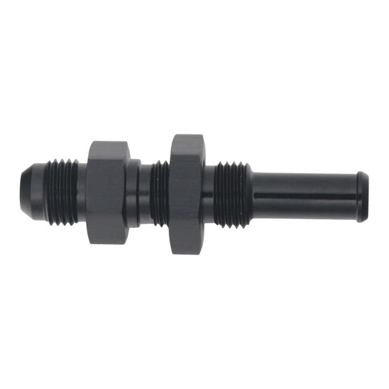 Load image into Gallery viewer, DeatschWerks 6AN Male Flare to Straight 3/8in Single Hose Barb - Anodized Matte Black
