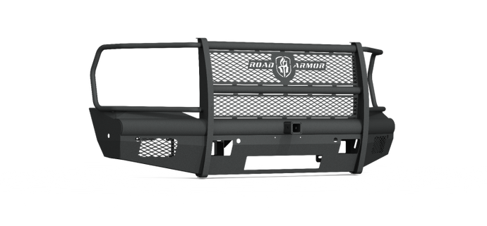 Road Armor 19-20 Ram 2500 Vaquero Front Bumper Full Guard 2in Receiver 6 Sensor - Tex Blk