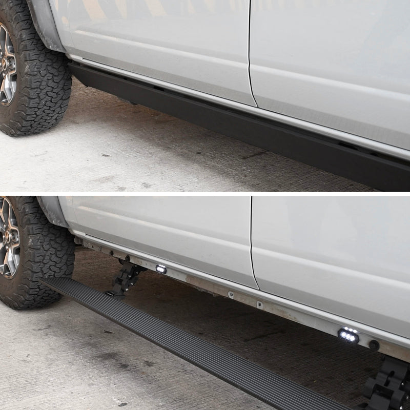 Load image into Gallery viewer, RealTruck 11-22 Ram 2500/3500 CC 4dr VoltStep Electric Running Board Kit (No Drill) - Tex. Blk
