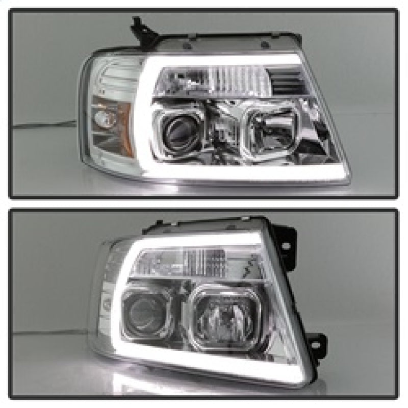 Load image into Gallery viewer, Spyder 04-08 Ford F-150 Light Bar Projector Headlights - Chrome (PRO-YD-FF15004V2-LB-C)
