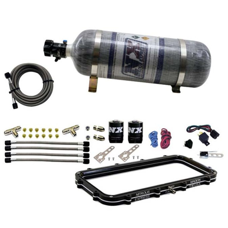 Load image into Gallery viewer, Nitrous Express Holley High Ram Plenum Nitrous Plate Kit w/12lb Bottle
