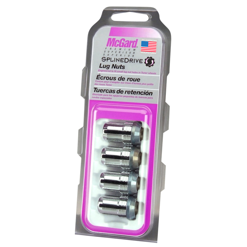 Load image into Gallery viewer, McGard SplineDrive Lug Nut (Cone Seat) M12X1.5 / 1.24in. Length (4-Pack) - Chrome (Req. Tool)
