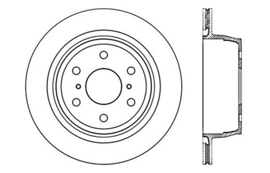 StopTech 05-10 GMC Sierra (w/ Rear Drum) / 07-09 GMC Yukon Rear Right Slotted & Drilled Rotor