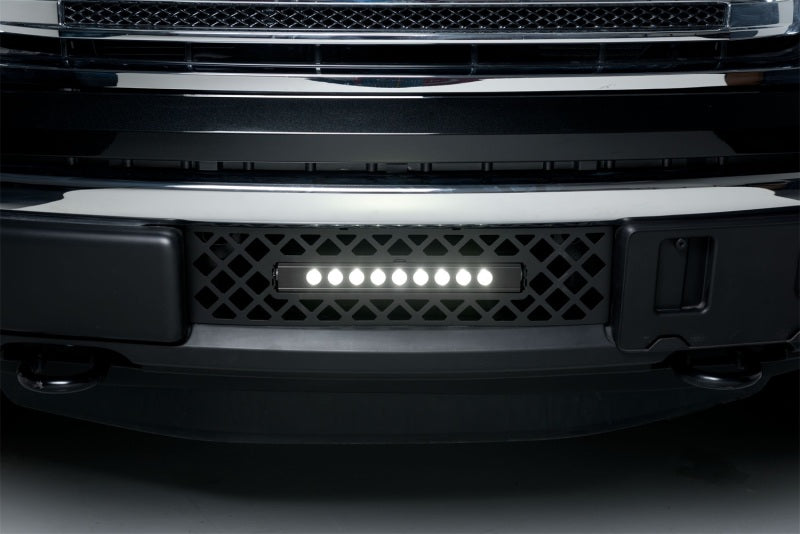 Load image into Gallery viewer, Putco 11-14 Ford F-150 - EcoBoost Bumper Grille Insert - Black SS Diamond w/ 10in Luminix Light Bar
