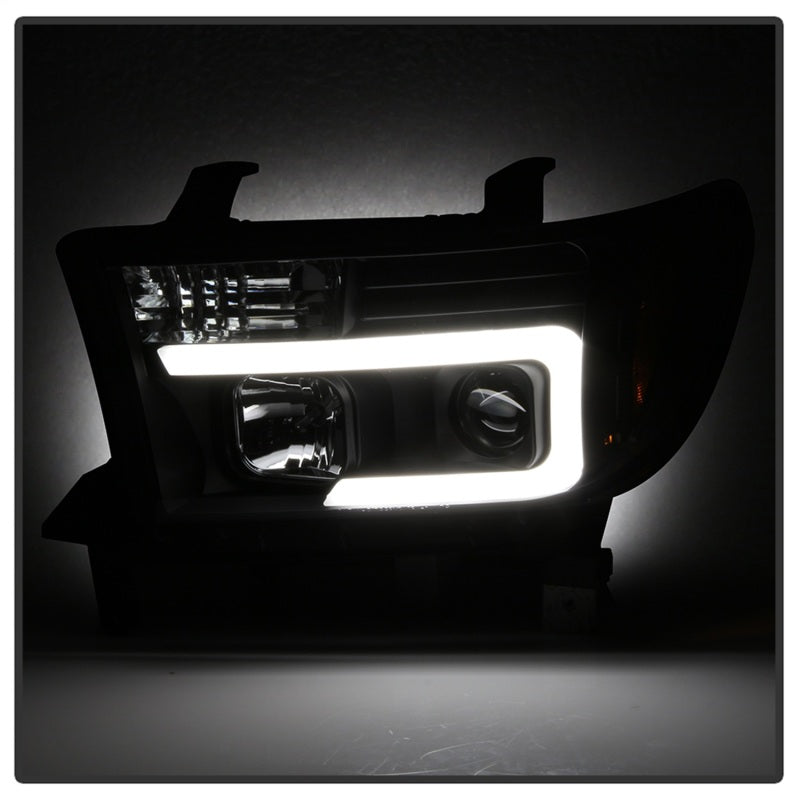 Load image into Gallery viewer, Spyder 08-13 Toyota Sequoia Projector Headlights - Light Bar DRL - Black PRO-YD-TTU07V2-LB-BK
