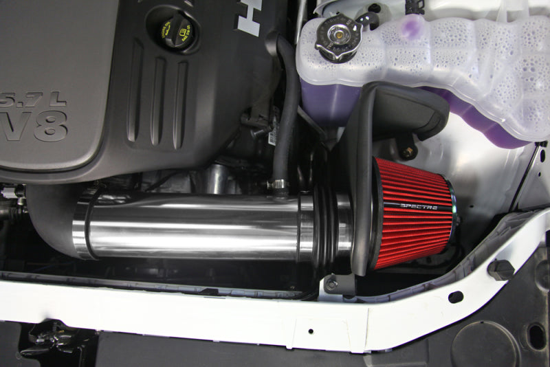 Load image into Gallery viewer, Spectre 11-17 Dodge Challenger/Charger 5.7L V8 Air Intake Kit - Polished w/Red Filter
