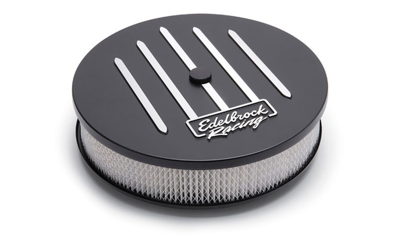 Load image into Gallery viewer, Edelbrock Air Cleaner Racing Series Round Aluminum Top Cloth Element 14In Dia X 3 125In Dropped Base
