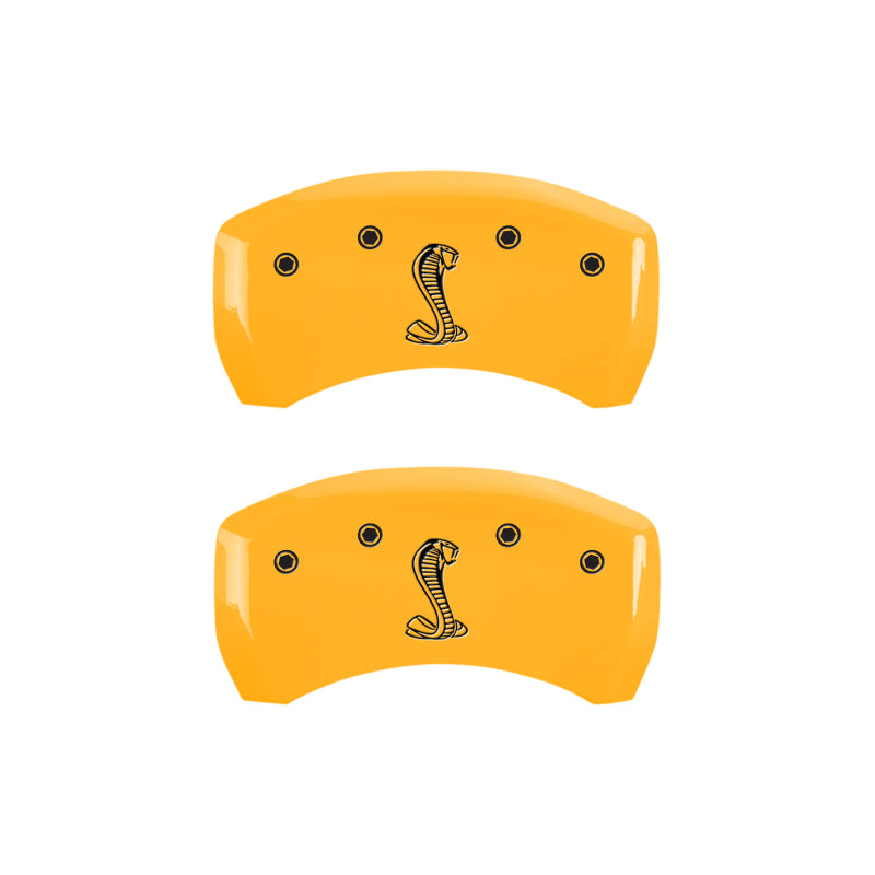 Load image into Gallery viewer, MGP Rear set 2 Caliper Covers Engraved Rear MGP Yellow finish black ch
