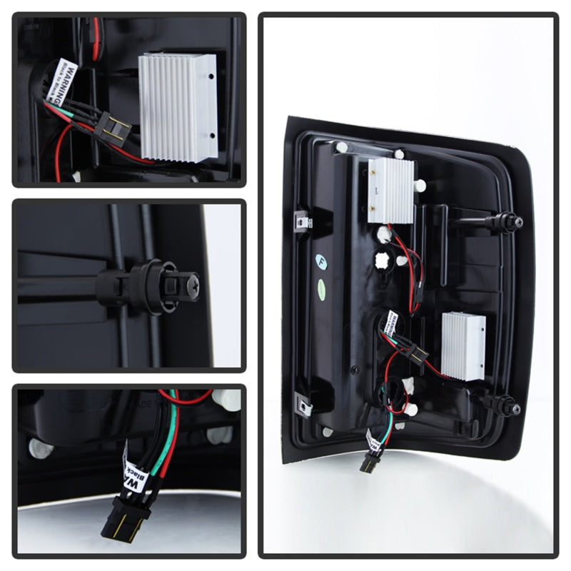 Load image into Gallery viewer, Spyder 14-18 Chevy 1500 / 15-19 GMC 3500 Dually / Bar LED Tail Lights Blk Smke ALT-YD-CS14-LBLED-BSM
