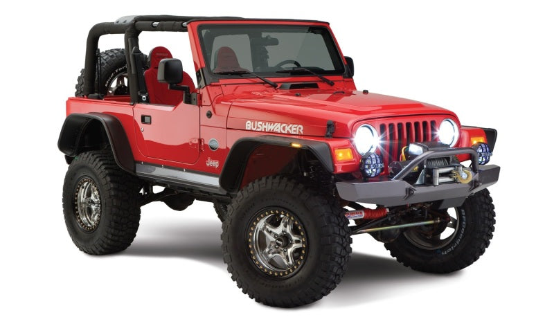 Load image into Gallery viewer, Bushwacker 97-06 Jeep Wrangler Flat Style Flares 4pc - Black
