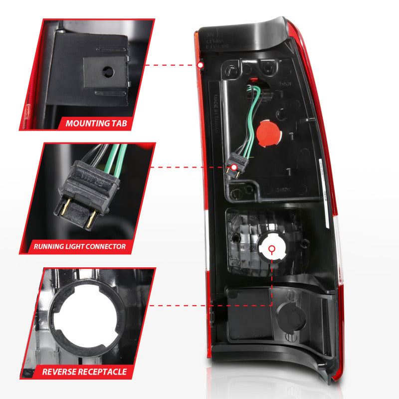 Load image into Gallery viewer, ANZO 1999-2002 Chevy Silverado 1500 LED Taillights Plank Style Chrome With Red/Clear Lens
