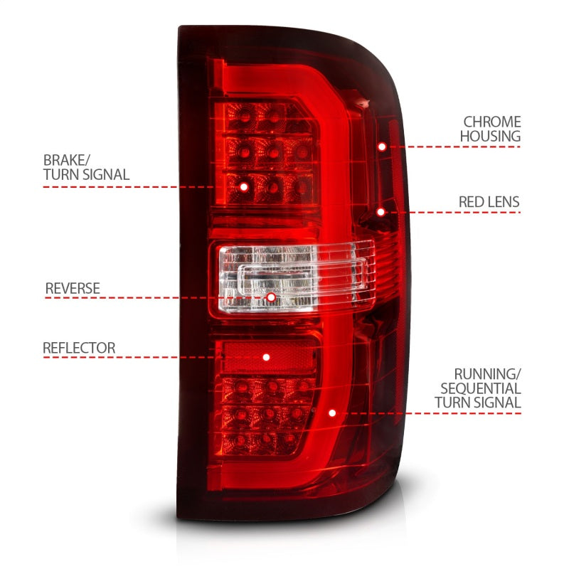 Load image into Gallery viewer, ANZO 14-18 GMC Sierra 1500 LED Taillights Red/Clear
