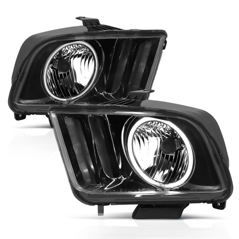 Load image into Gallery viewer, ANZO 2005-2009 Ford Mustang Crystal Headlights w/ Halo Black (CCFL)
