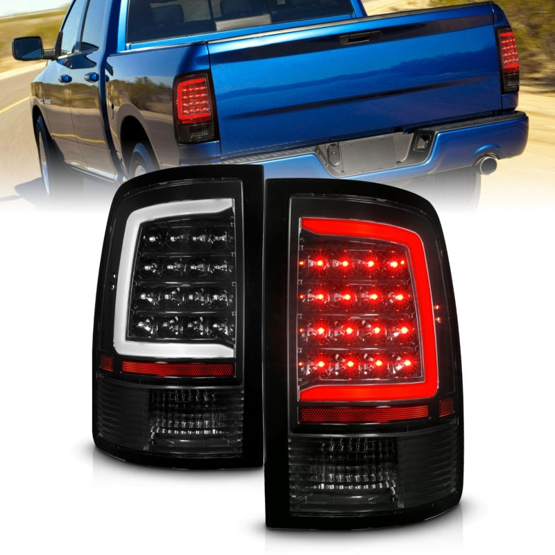 Load image into Gallery viewer, ANZO 09-18 Dodge Ram 1500 Full LED Tailights w/ Sequential Black Housing/Clear Lens
