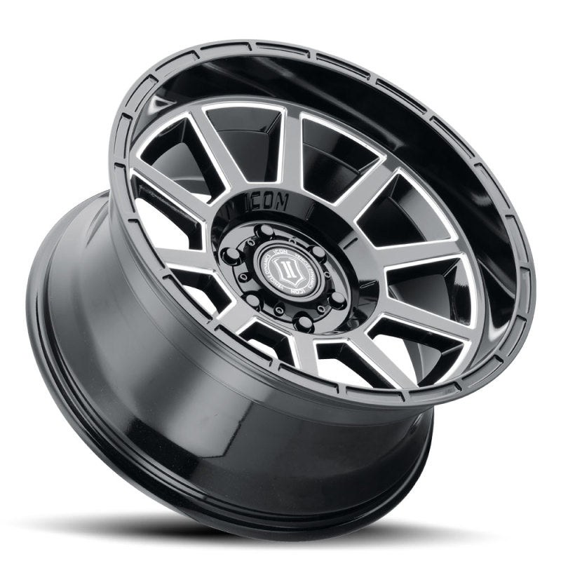 Load image into Gallery viewer, ICON Recoil 20x10 5x150 -24mm Offset 4.5in BS Gloss Black Milled Spokes Wheel
