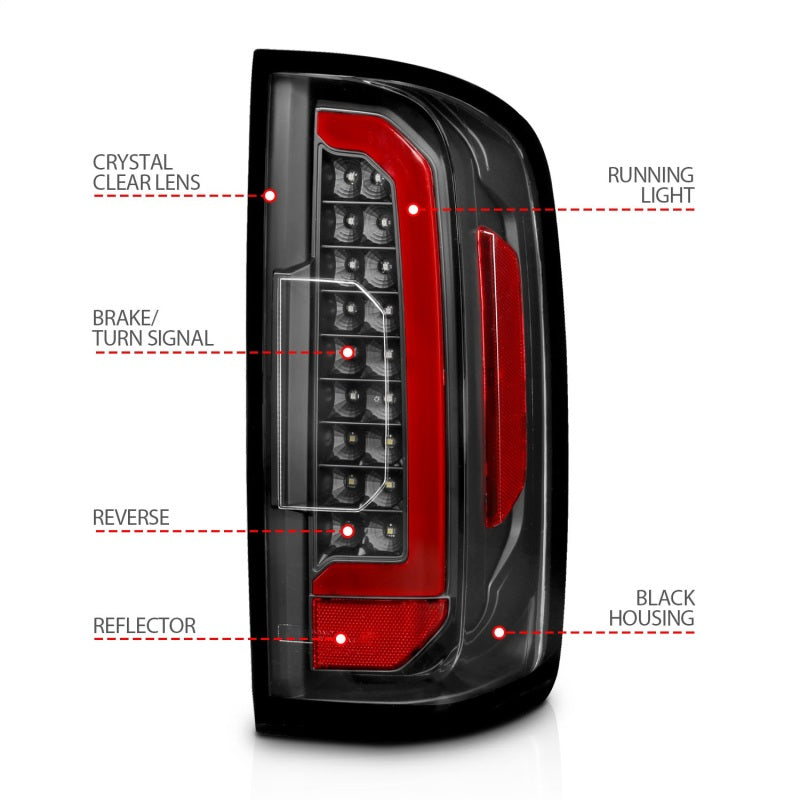 Load image into Gallery viewer, ANZO 15-21 Chevrolet Colorado Full LED Tail Lights w/ Red Lightbar Black Housing Clear Lens
