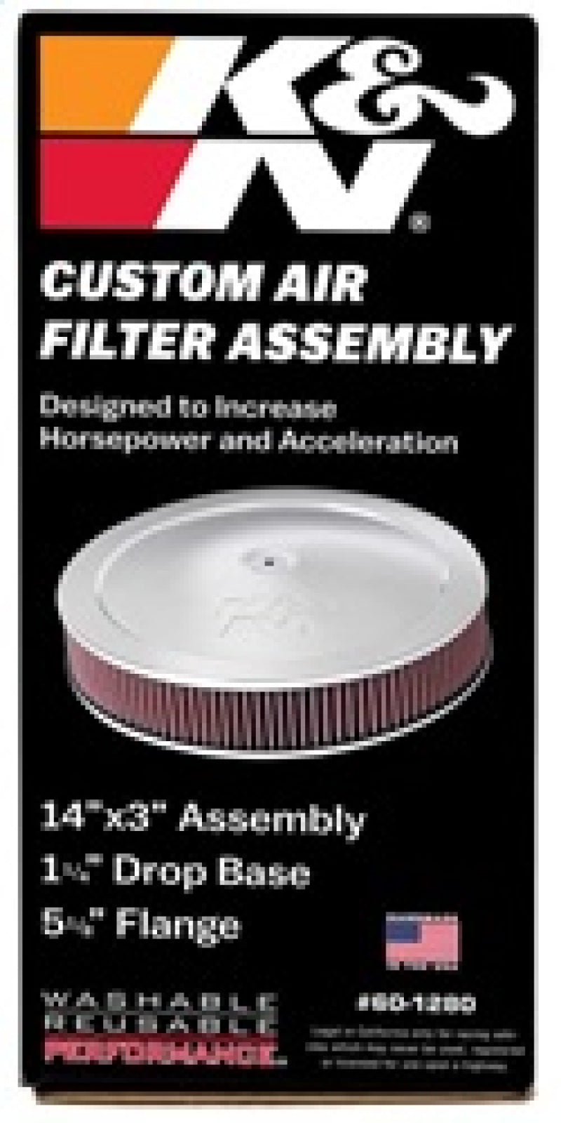 Load image into Gallery viewer, K&amp;N 14in Red Custom Air Cleaner Assembly - 5.125in ID x 14in OD x 2.75in H x 1.25in Drop Base
