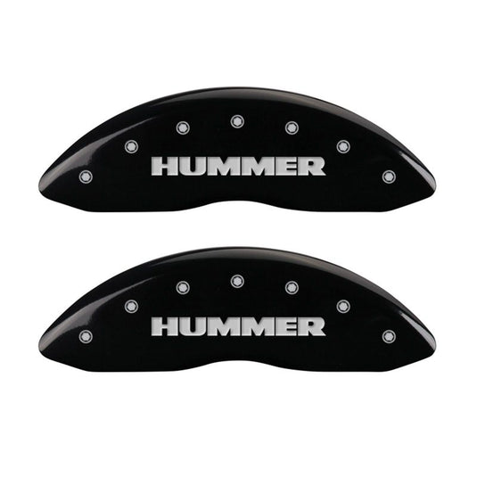 MGP 4 Caliper Covers Engraved Front & Rear Hummer Black finish silver ch