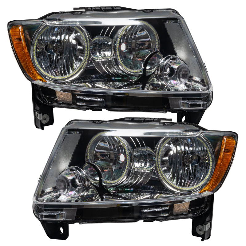 Load image into Gallery viewer, Oracle 11-13 Jeep Grand Cherokee Pre-Assembled Halo Headlights (Non HID) Chrome - UV/Purple
