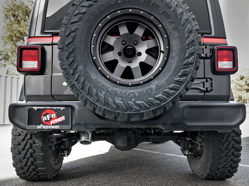 Load image into Gallery viewer, aFe MACH Force-Xp 2.5in 409SS Axle-Back Hi-Tuck Exh Sys w/ Pol Tip 18-20 Jeep Wrangler (JL) V6 3.6L
