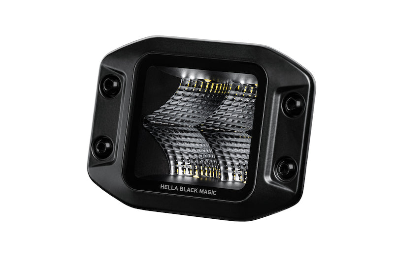 Load image into Gallery viewer, Hella Universal Black Magic 3.2in L.E.D. Cube Kit - Flood Beam (Flush Mount)
