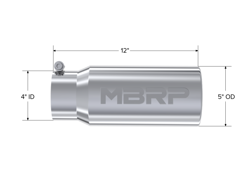 Load image into Gallery viewer, MBRP Universal Tip 5 O.D. Rolled Straight 4 inlet 12 length
